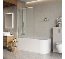 Душевая шторка на ванну BelBagno LUCE-VF-11-80/145-C-Cr