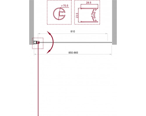 Душевая шторка на ванну BelBagno UNO-V-1-85/150-C-Cr