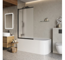 Душевая шторка на ванну BelBagno LUCE-VF-11-90/145-P-NERO