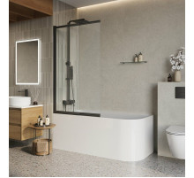 Душевая шторка на ванну BelBagno LUCE-VF-11-100/145-C-NERO