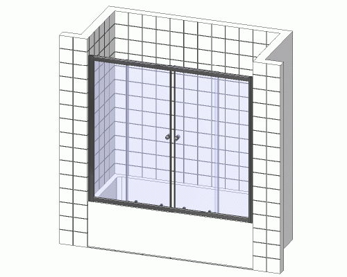 Шторка на ванну BelBagno UNO-VF-2-170/145-C-Cr