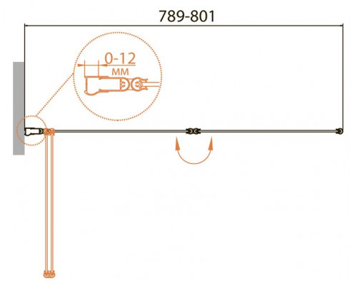 Шторка на ванну CEZARES RELAX-V-2-80/140-P-Bi-R