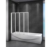 Шторка на ванну CEZARES RELAX-V-4-80/140-P-Bi-R профиль серый