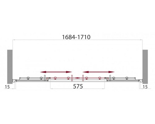 Шторка на ванну BelBagno UNO-VF-2-170/145-C-Cr