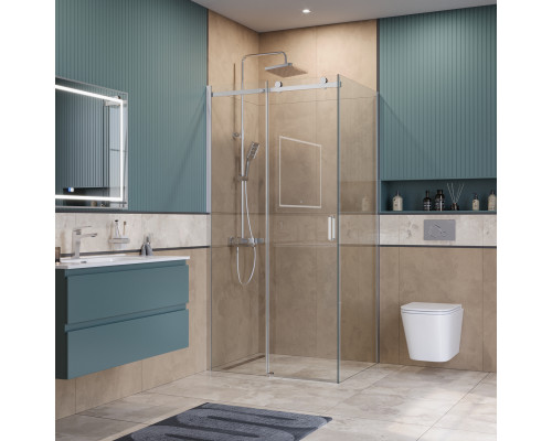 Душевой уголок BelBagno SOFT_CLOSE-2-AH-1-110/90-C-Cr профиль хром, стекло прозрачное