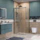 Душевой уголок BelBagno SOFT_CLOSE-2-AH-1-100/90-C-GM профиль оружейная сталь, стекло прозрачное