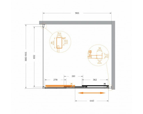 Душевой уголок CEZARES MOLVENO-AHF-31-100/90-C-GM-IV
