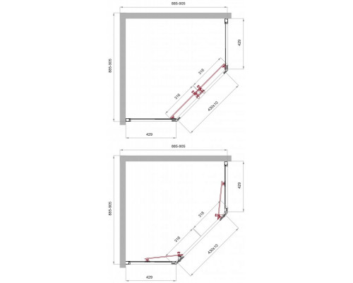 Душевой уголок BelBagno UNO-195-P-2-90-C-NERO