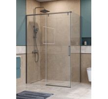 Душевой уголок BelBagno SOFT_CLOSE-1-AH-1-140/80-C-GM профиль оружейная сталь, стекло прозрачное