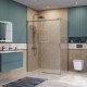 Душевой уголок BelBagno SOFT_CLOSE-2-AH-1-140/100-C-GM профиль оружейная сталь, стекло прозрачное