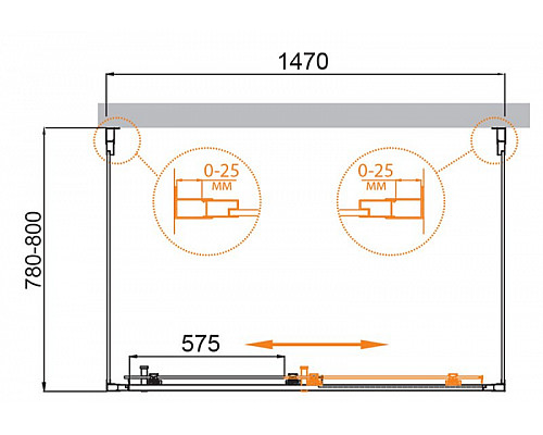 Душевой уголок CEZARES MOLVENO-AH-12-150/80-C-Cr-IV