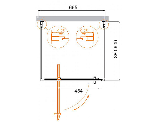 Душевой уголок CEZARES MOLVENO-BA2-70/90-C-Cr-IV