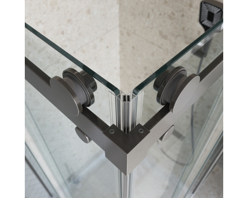 Душевой уголок BelBagno MARINO-2-AH-2-120/90-C-GM 120х90, профиль оружейная сталь, стекло прозрачное
