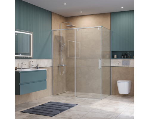Душевой уголок BelBagno SOFT_CLOSE-1-AH-1-160/90-C-Cr профиль хром, стекло прозрачное