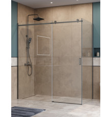 Душевой уголок BelBagno SOFT_CLOSE-2-AH-1-180/80-C-GM профиль оружейная сталь, стекло прозрачное