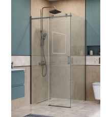 Душевой уголок BelBagno SOFT_CLOSE-2-A-1-100-C-GM профиль оружейная сталь, стекло прозрачное