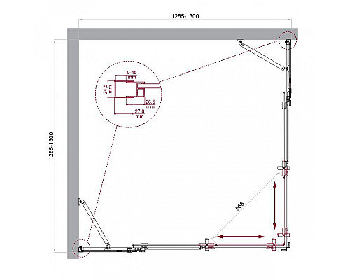 Душевой уголок BelBagno LUCE-A-22-100+30-C-Cr