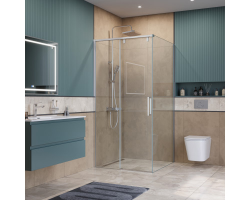 Душевой уголок BelBagno SOFT_CLOSE-1-A-1-100-C-Cr профиль хром, стекло прозрачное
