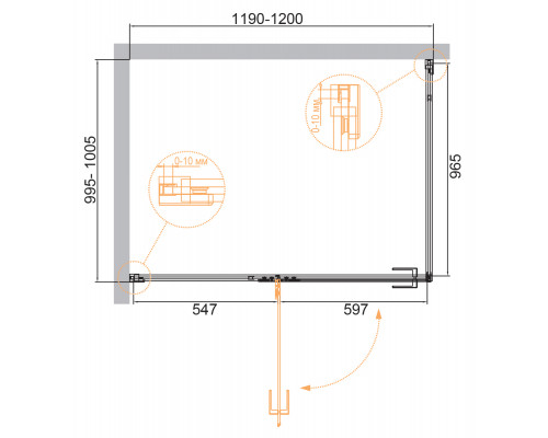 Душевой уголок CEZARES BELLAGIO-AH-1-120/100-C-BORO