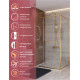 Душевой уголок CEZARES LUX-AH-FS-11-120/90-C-BORO, 120х90 см, профиль брашированное золото, стекло прозрачное