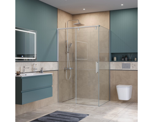 Душевой уголок BelBagno SOFT_CLOSE-1-AH-1-120/80-C-Cr профиль хром, стекло прозрачное