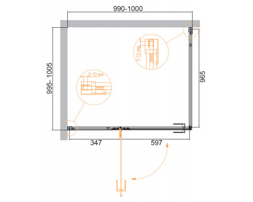 Душевой уголок CEZARES BELLAGIO-A-1-100-C-NERO