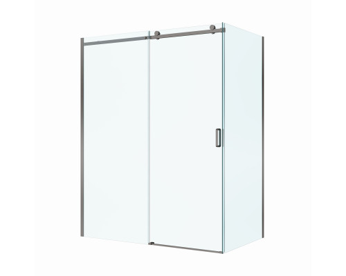 Душевой уголок BelBagno SOFT_CLOSE-2-AH-1-160/80-C-GM профиль оружейная сталь, стекло прозрачное