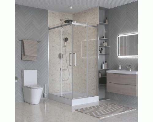 Душевой уголок 120х90 см BelBagno MARINO-2-AH-2-120/90-C-CR профиль хром, стекло прозрачное