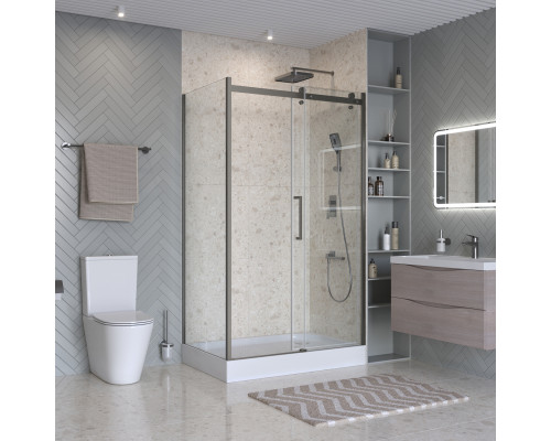 Душевой уголок BelBagno MARINO-2-AH-1-130/100-C-GM 130х100 см профиль оружейная сталь, стекло прозрачное