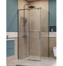 Душевой уголок BelBagno SOFT_CLOSE-1-A-1-100-C-GM профиль оружейная сталь, стекло прозрачное
