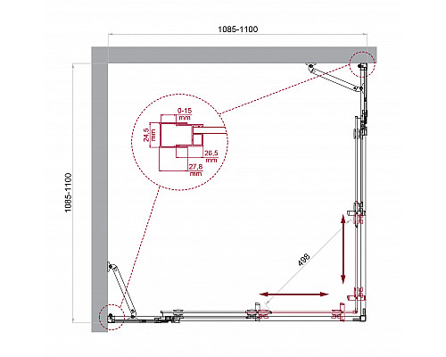 Душевой уголок BelBagno LUCE-A-22-90+20-C-Cr