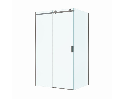 Душевой уголок BelBagno SOFT_CLOSE-2-AH-1-130/80-C-GM профиль оружейная сталь, стекло прозрачное