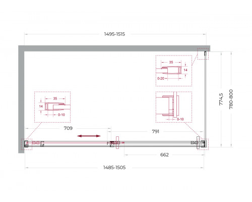 Душевой уголок BelBagno SOFT_CLOSE-1-AH-1-150/80-C-Cr профиль хром, стекло прозрачное
