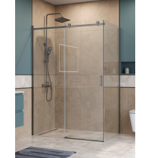 Душевой уголок BelBagno SOFT_CLOSE-2-AH-1-140/80-C-GM профиль оружейная сталь, стекло прозрачное