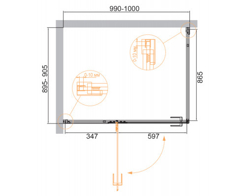 Душевой уголок CEZARES BELLAGIO-AH-1-100/90-C-BORO