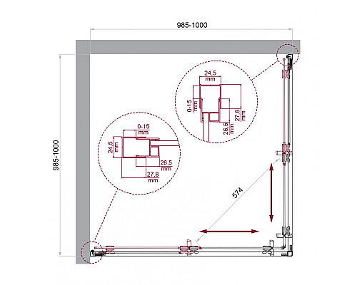 Душевой уголок BelBagno LUCE-A-2-100-C-Cr