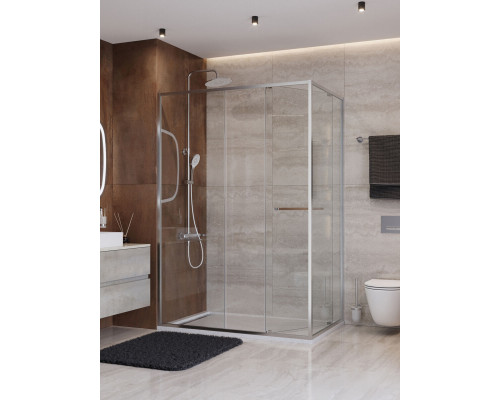 Душевой уголок CEZARES LUX-AH-FS-11-130/100-C-CR, 130х100 см, профиль хром глянцевый, стекло прозрачное