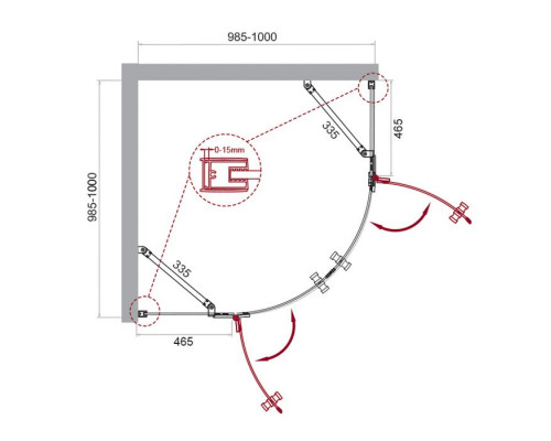 Душевой уголок BelBagno KRAFT-R-2-100-C-Cr