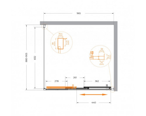 Душевой уголок CEZARES MOLVENO-AHF-31-100/90-C-BORO-IV