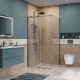 Душевой уголок BelBagno SOFT_CLOSE-2-A-1-100-C-GM профиль оружейная сталь, стекло прозрачное