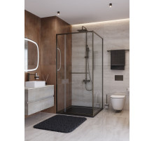 Душевой уголок CEZARES LUX-AH-FS-11-100/90-C-GM, 100х90 см, профиль оружейная сталь, стекло прозрачное