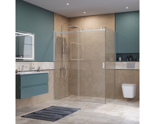 Душевой уголок BelBagno SOFT_CLOSE-2-AH-1-160/80-C-Cr профиль хром, стекло прозрачное