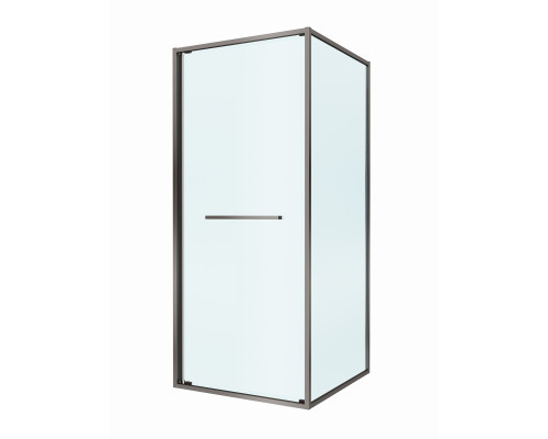 Душевой уголок CEZARES LUX-A-FS-1-90-C-GM, 90х90 см, профиль оружейная сталь, стекло прозрачное