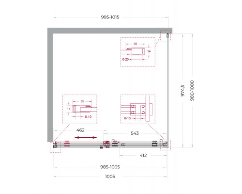 Душевой уголок BelBagno SOFT_CLOSE-2-A-1-100-C-Cr профиль хром, стекло прозрачное