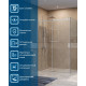 Душевой уголок BelBagno SOFT_CLOSE-2-AH-1-130/90-C-Cr профиль хром, стекло прозрачное