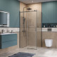 Душевой уголок BelBagno SOFT_CLOSE-2-AH-1-110/80-C-GM профиль оружейная сталь, стекло прозрачное