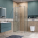 Душевой уголок BelBagno SOFT_CLOSE-1-AH-1-100/80-C-Cr профиль хром, стекло прозрачное