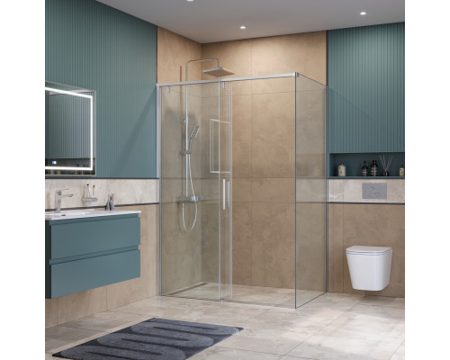 Душевой уголок BelBagno SOFT_CLOSE-1-AH-1-140/90-C-Cr профиль хром, стекло прозрачное