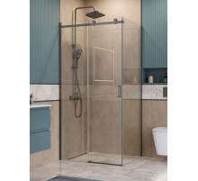 Душевой уголок BelBagno SOFT_CLOSE-2-AH-1-110/80-C-GM профиль оружейная сталь, стекло прозрачное