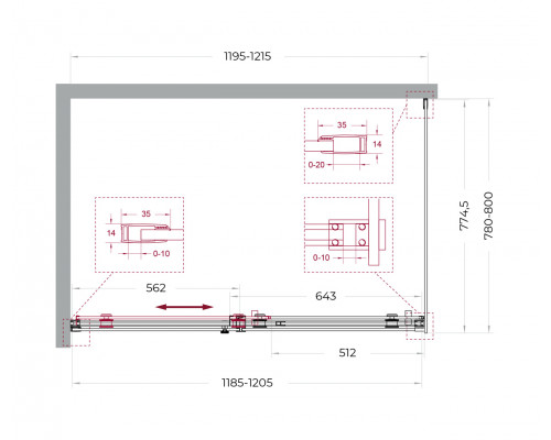 Душевой уголок BelBagno SOFT_CLOSE-2-AH-1-120/80-C-Cr профиль хром, стекло прозрачное